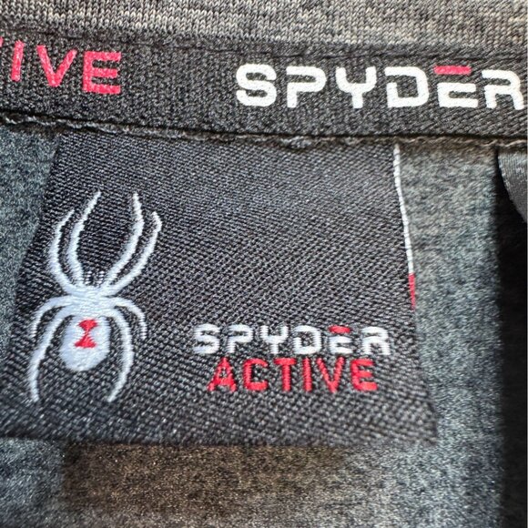 Spyder Mens Active Sweatshirt XL Gray 1/4 Zip Pullover Activewear Performance - Picture 3 of 10